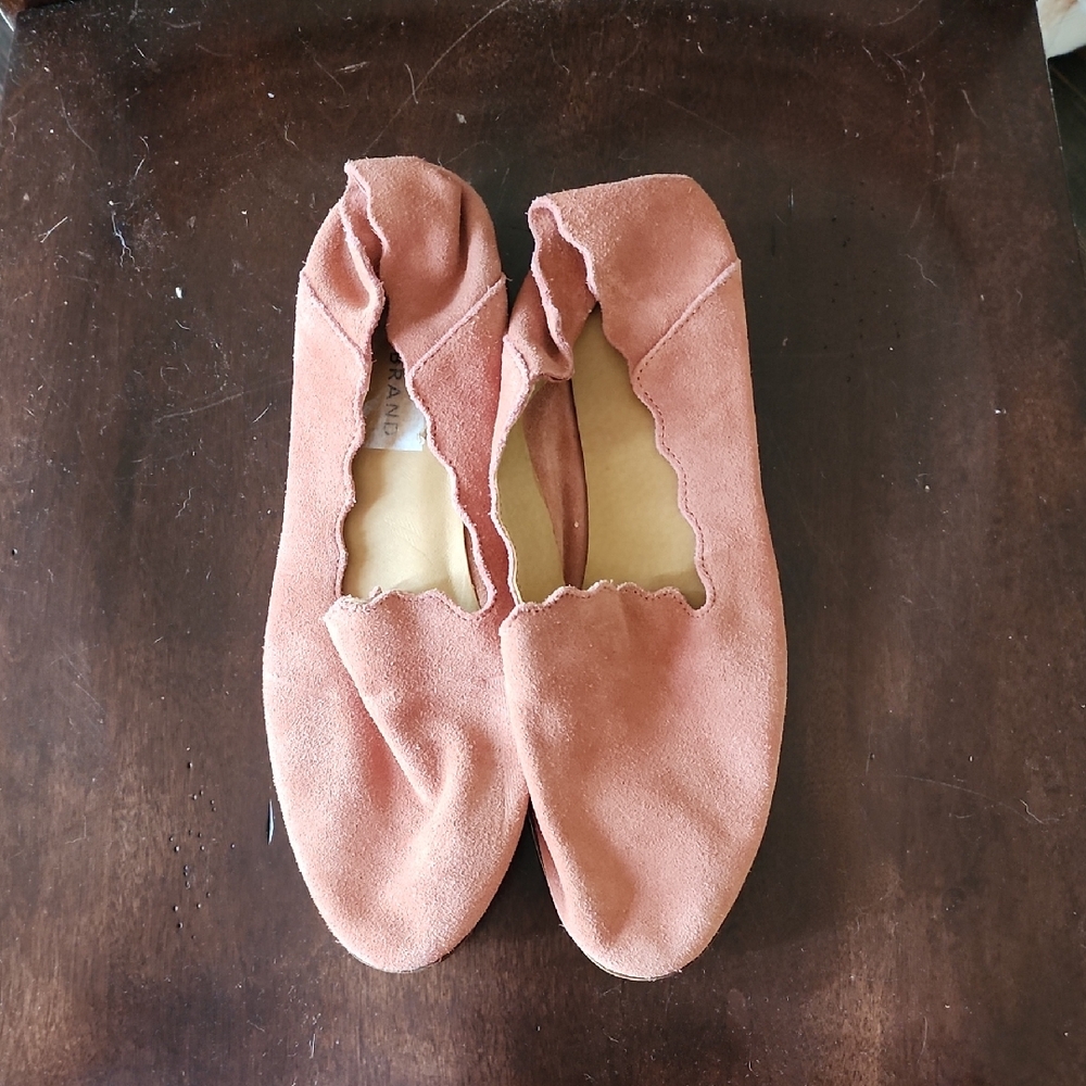 Lucky Brand Scalloped Suede Flats - Brown